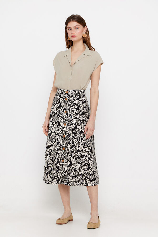 Cortefiel Saia capa midi Tostado