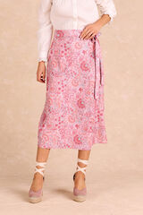 Pol&iacute;n Et Moi Falda flores Lisa Rosa