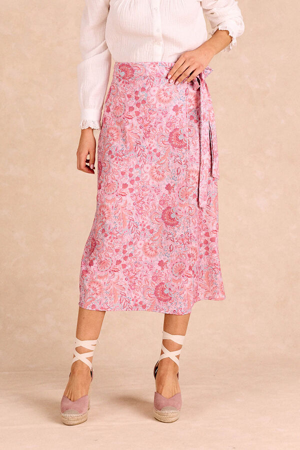 Pol&iacute;n Et Moi Falda flores Lisa Rosa