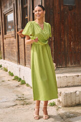 Pol&iacute;n Et Moi Vestido con lazo pistacho Verde