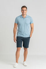 Privata Manga curta 100% algod&atilde;o Azul