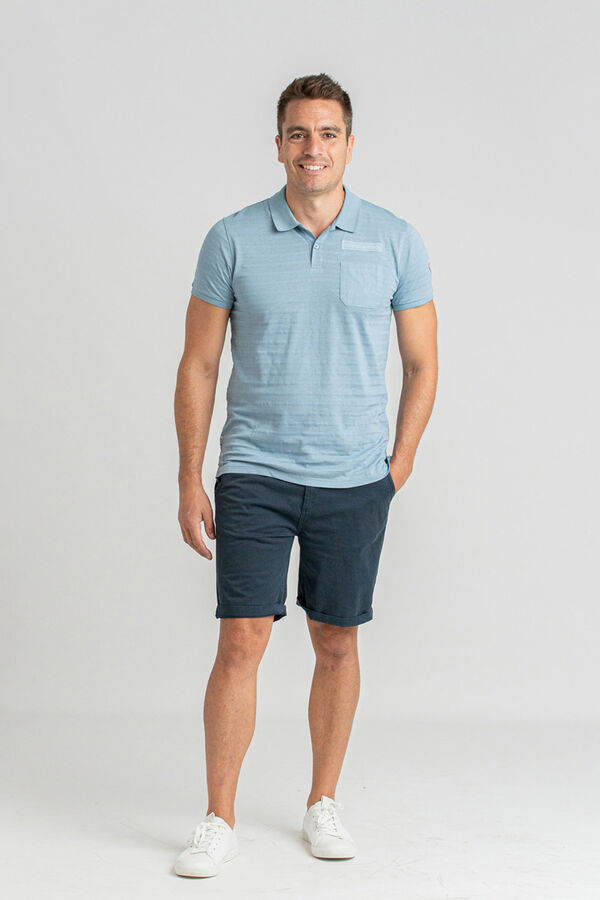 Privata Manga curta 100% algod&atilde;o Azul