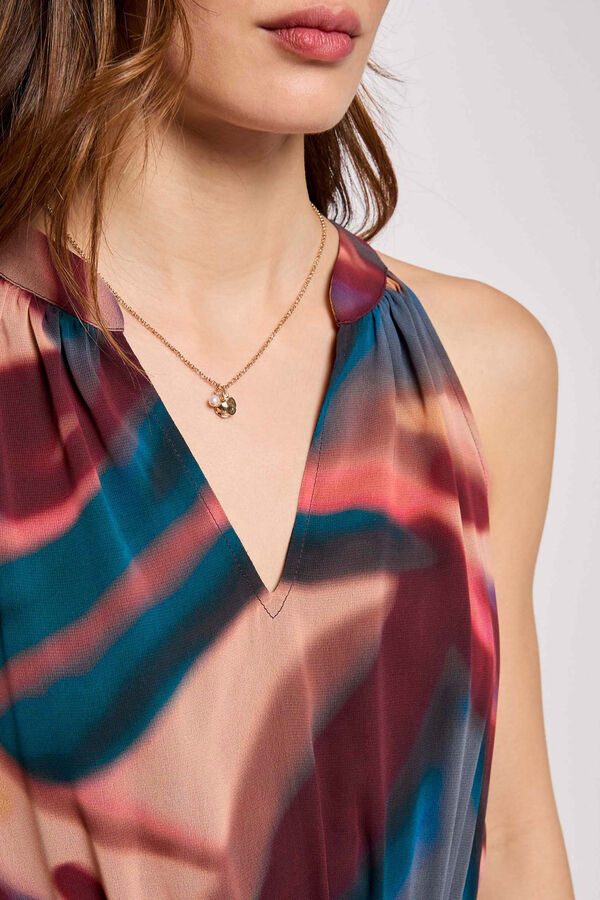 Morgan Vestido comprido reto estampado Multicolorido