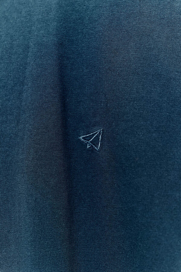 OOTO T-shirt b&aacute;sica com bordado avi&atilde;o OOTO Azul