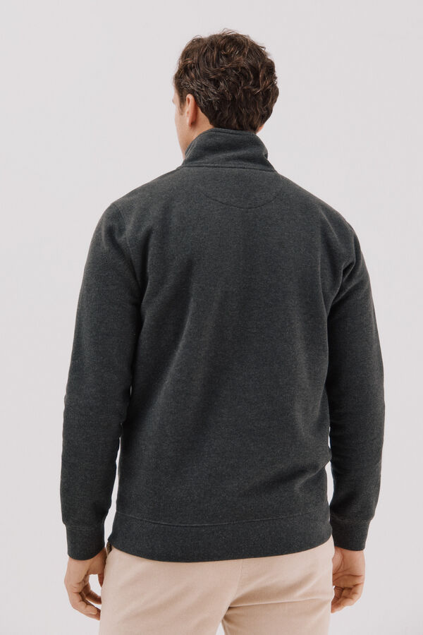 Cortefiel Sudadera cuello cremallera Gris