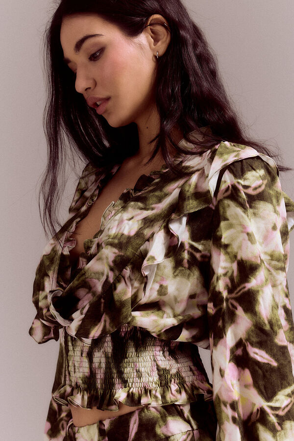 Slowlove Blusa estampada nido de abeja Multicolor