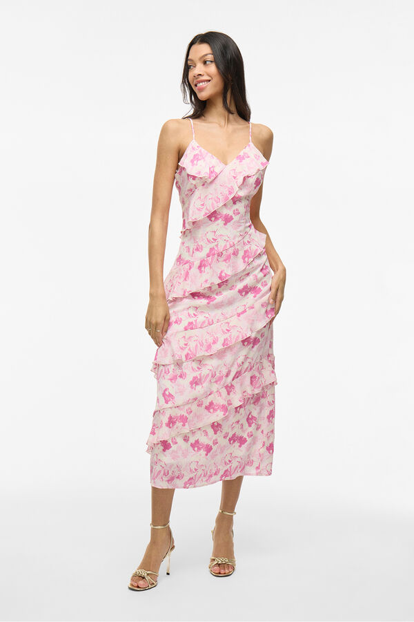 Vila Vestido de festa midi estampado Subiu