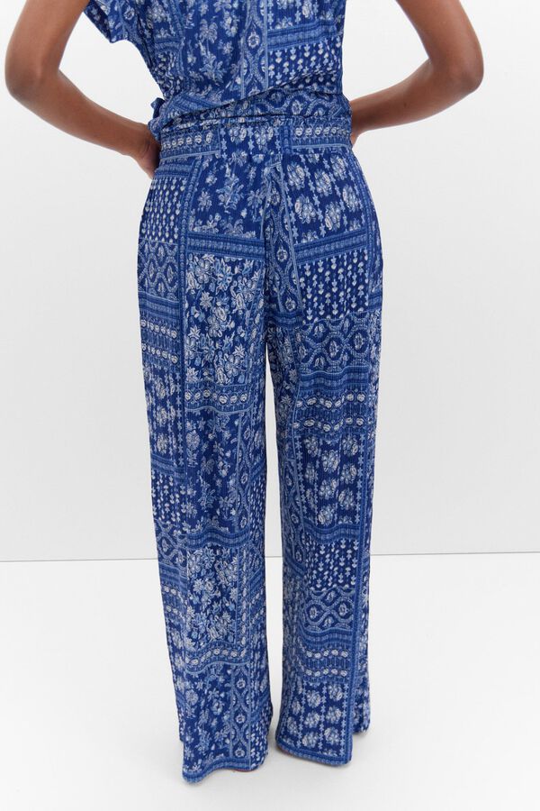 Cortefiel Pantal&oacute;n punto flu&iacute;do Estampado azul