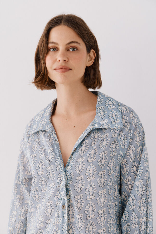 Cortefiel Caftán túnica estampado Estampado azul