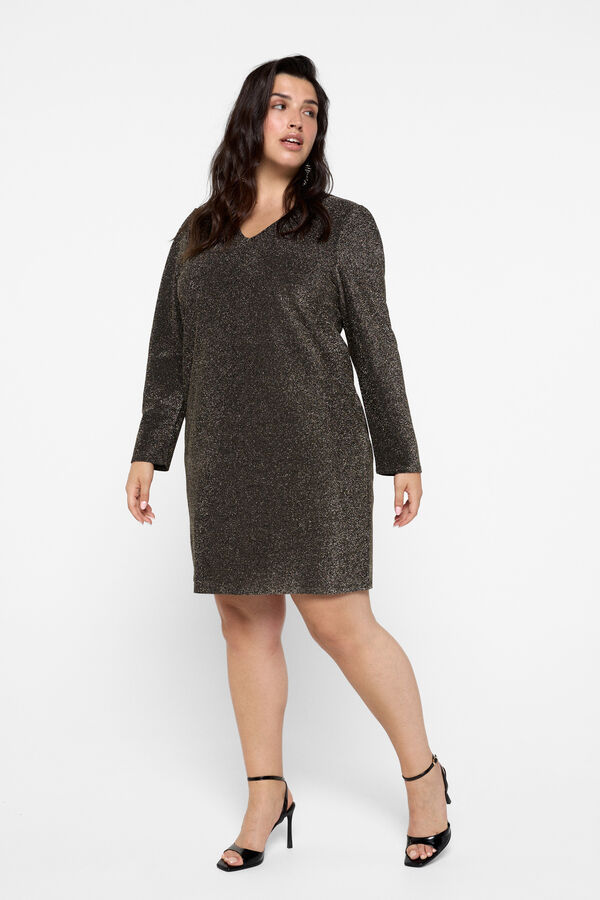 Vero Moda Curve Vestido curto plus size de lurex Preto