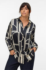 Vero Moda Curve Camisa satinada de manga larga talla grande Negro