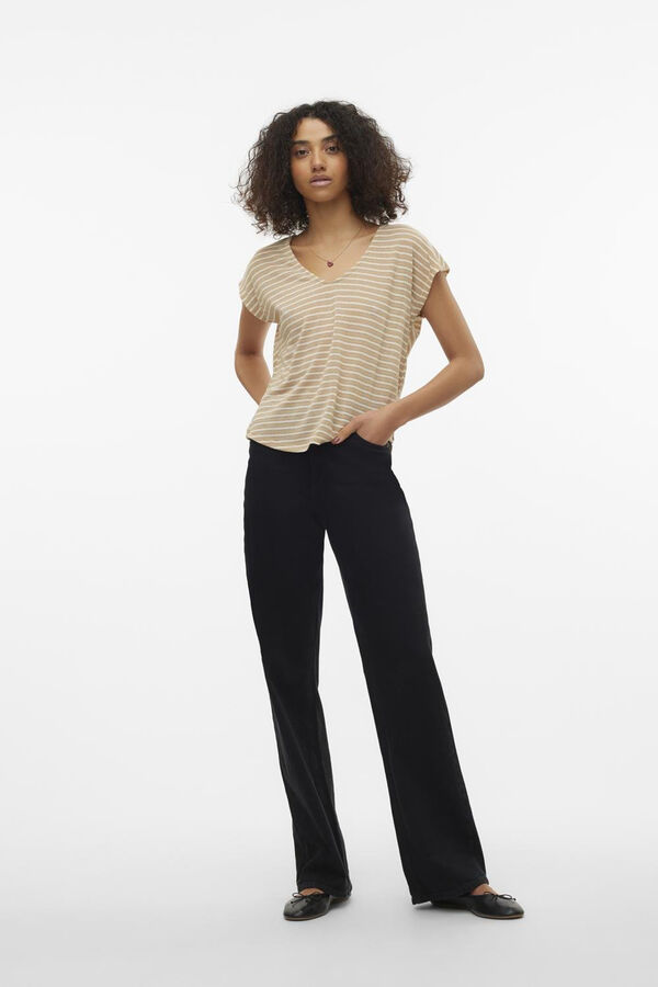 Vero Moda Camiseta l&uacute;rex con escote Azul