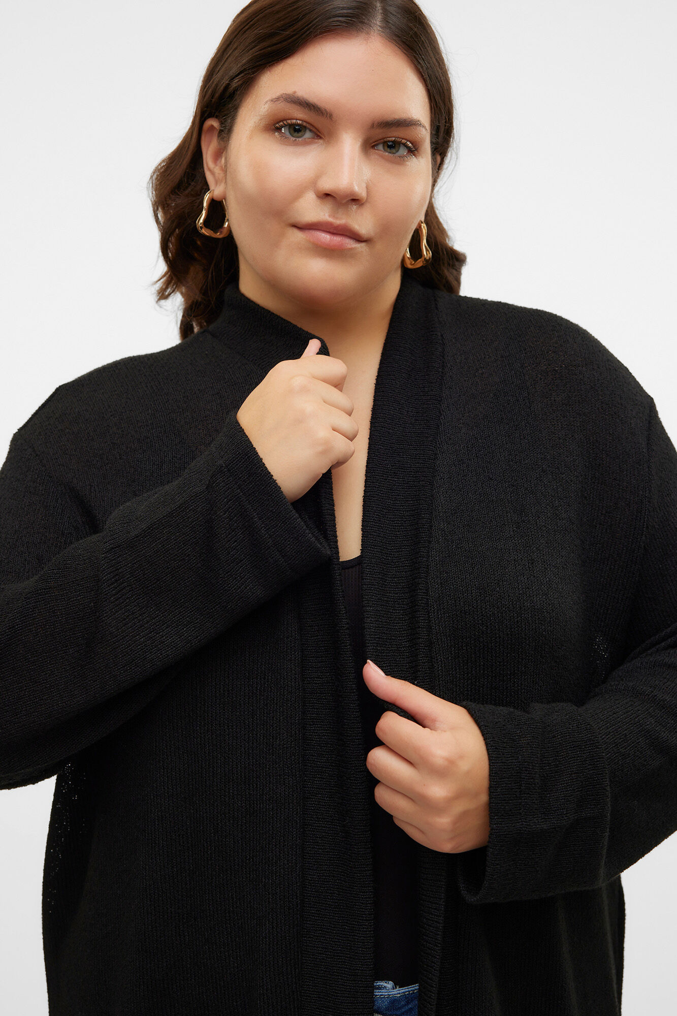 Vero Moda Curve C&aacute;rdigan 3/4 abierto talla grande