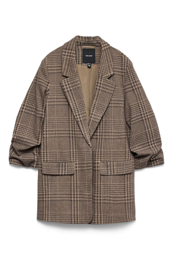 Vero Moda Blazer con manga 3/4 Marr&oacute;n oscuro