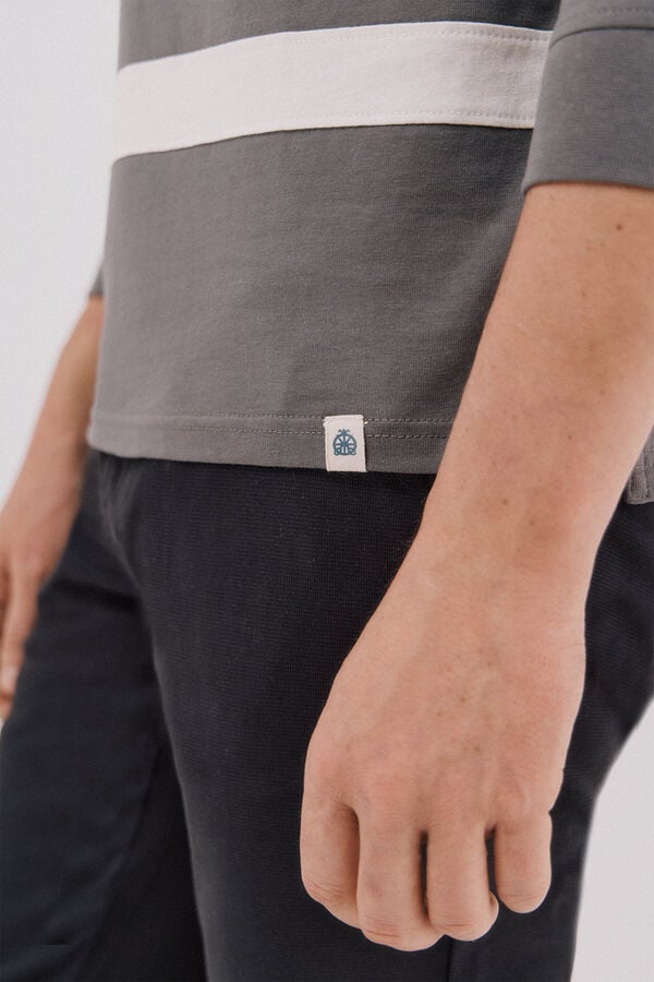 Cortefiel Camisa polo de rugby riscas Cinzento