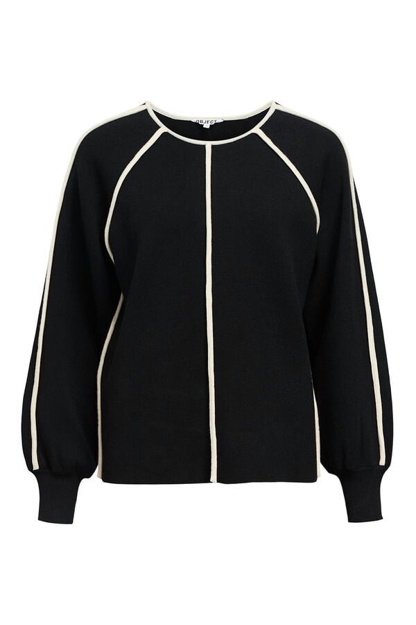 Object Jersey ribete contraste Negro