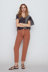 Slowlove Cal&ccedil;as retas cargo Laranja