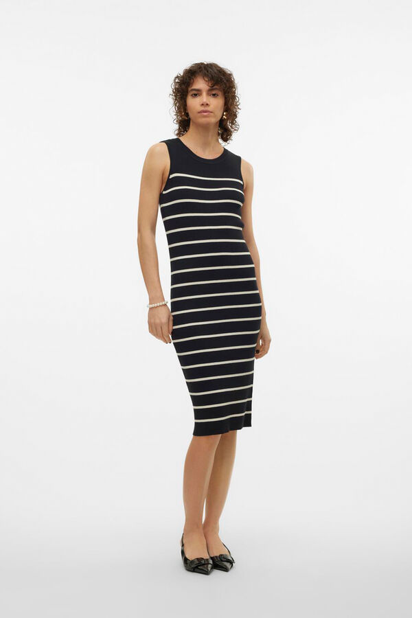 Vero Moda Vestido midi de malha  Preto