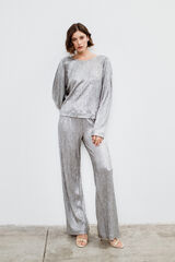 Object Calças metálicas elásticas Cinzento