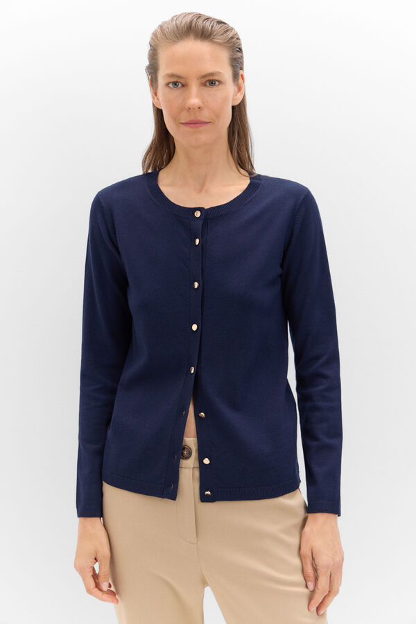 Cortefiel Chaqueta b&aacute;sica punto Azul marino