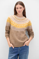 Cortefiel Jersey greca posicional Beige