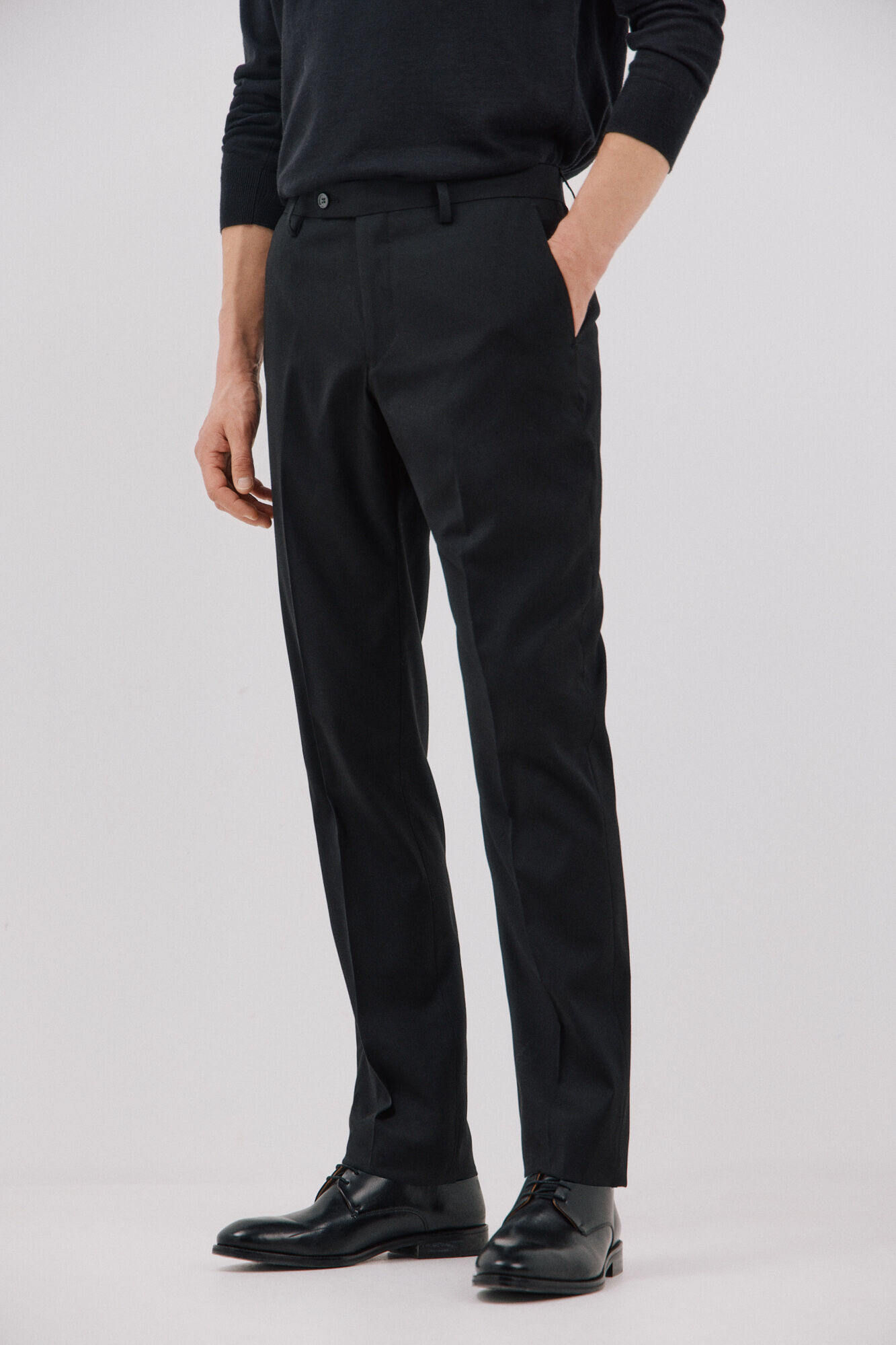 Cortefiel Pantal&oacute;n negro sllim fit