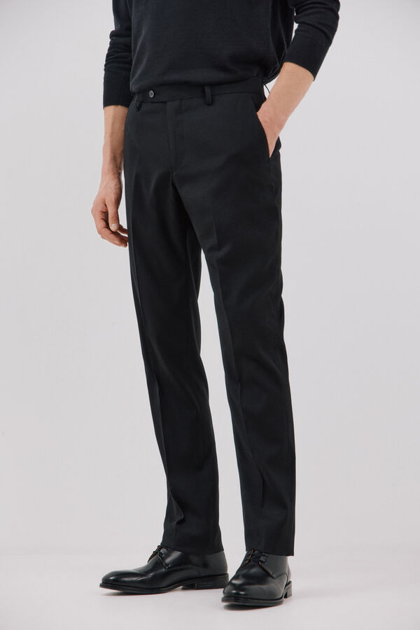 Cortefiel Pantal&oacute;n negro sllim fit Negro