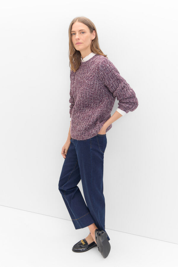 Cortefiel Su&eacute;ter de malha torcido Roxo
