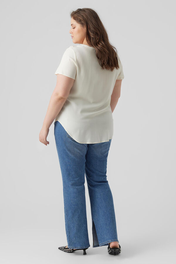 Vero Moda Curve T-shirt b&aacute;sica tamanho grande Branco