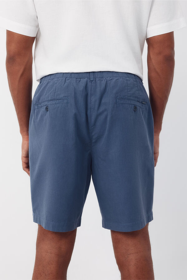 Cortefiel Bermudas com el&aacute;stico e cadar&ccedil;os comuns. Azul