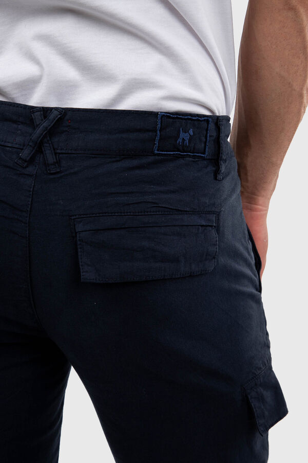 Williot Cal&ccedil;as cargo de linho Azul