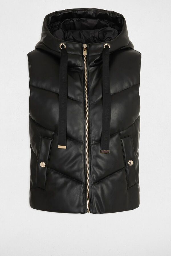 Morgan Plum&oacute;n recto cuero sint&eacute;tico con capucha Negro