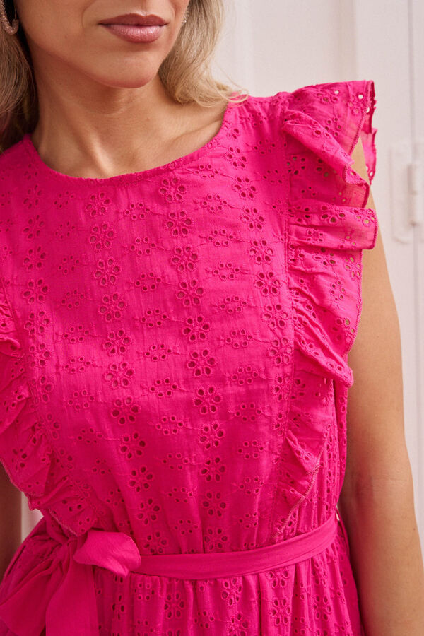 Pol&iacute;n Et Moi Vestido midi Neus Fucsia