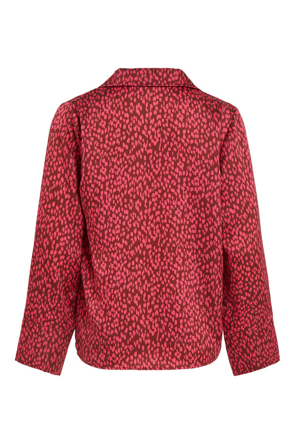 Cortefiel Camisa de cetim com estampagem animal Vermelho