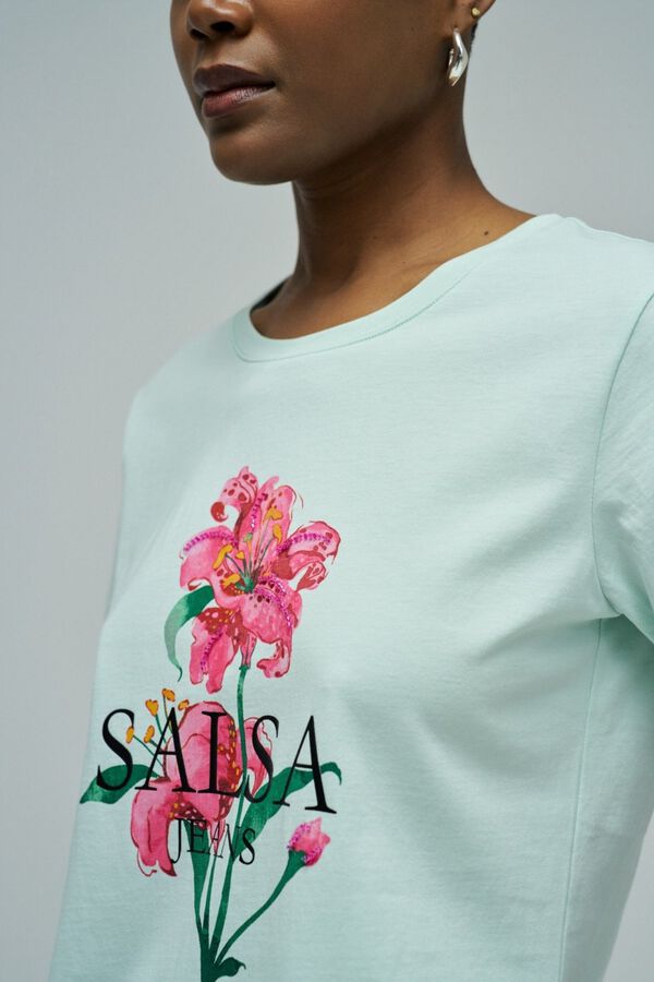 Salsa Jeans Camiseta estampada con logo Verde