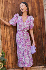 Pol&iacute;n Et Moi Vestido con nudo Mabel Morado