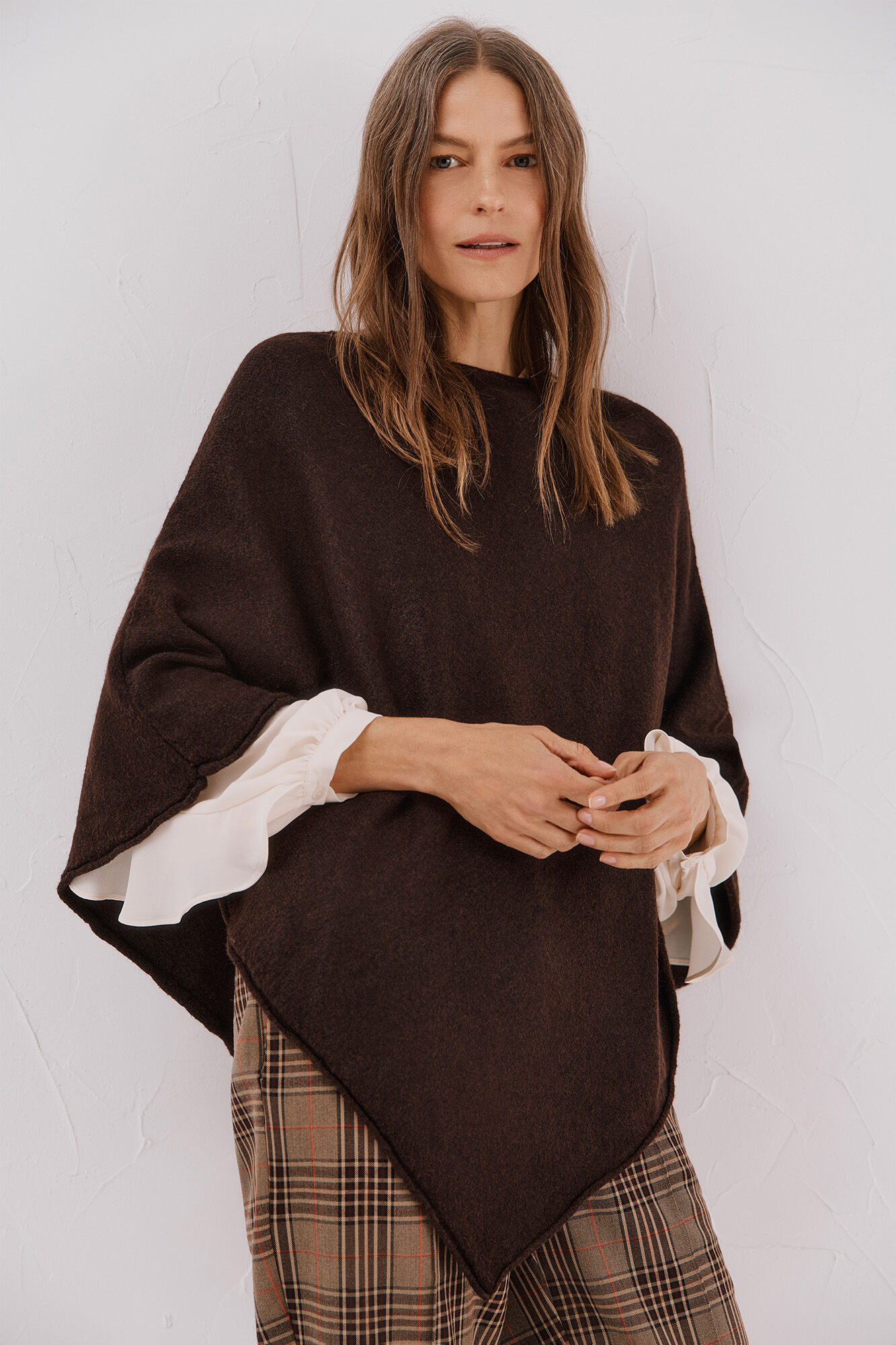 Cortefiel Poncho de toque suave