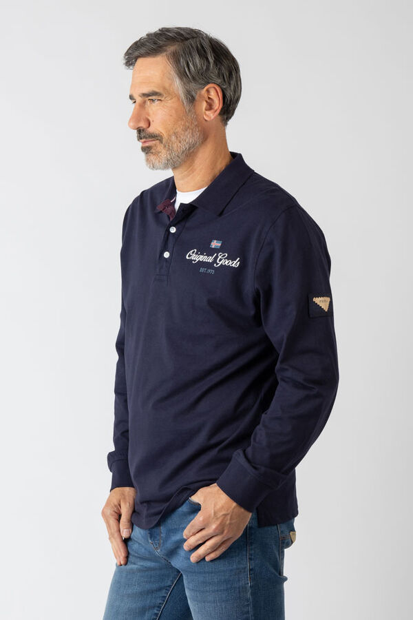 Privata Polo manga larga Azul marino