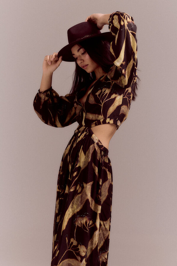 Slowlove Vestido estampado com aberturas Multicolorido