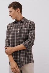 Cortefiel Camisa cuadros Tencel Gris