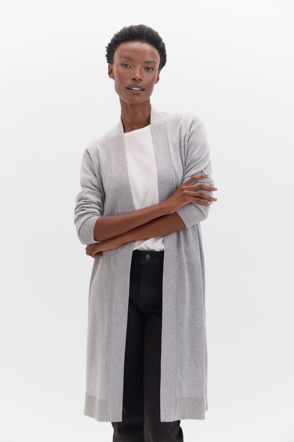 Cortefiel Chaqueta punto metalizado Gris