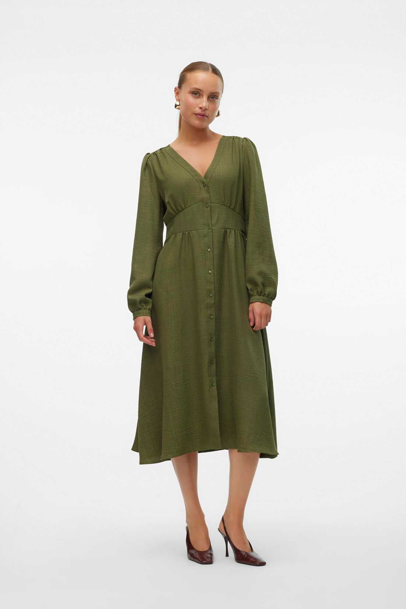 Vero Moda Vestido midi manga larga