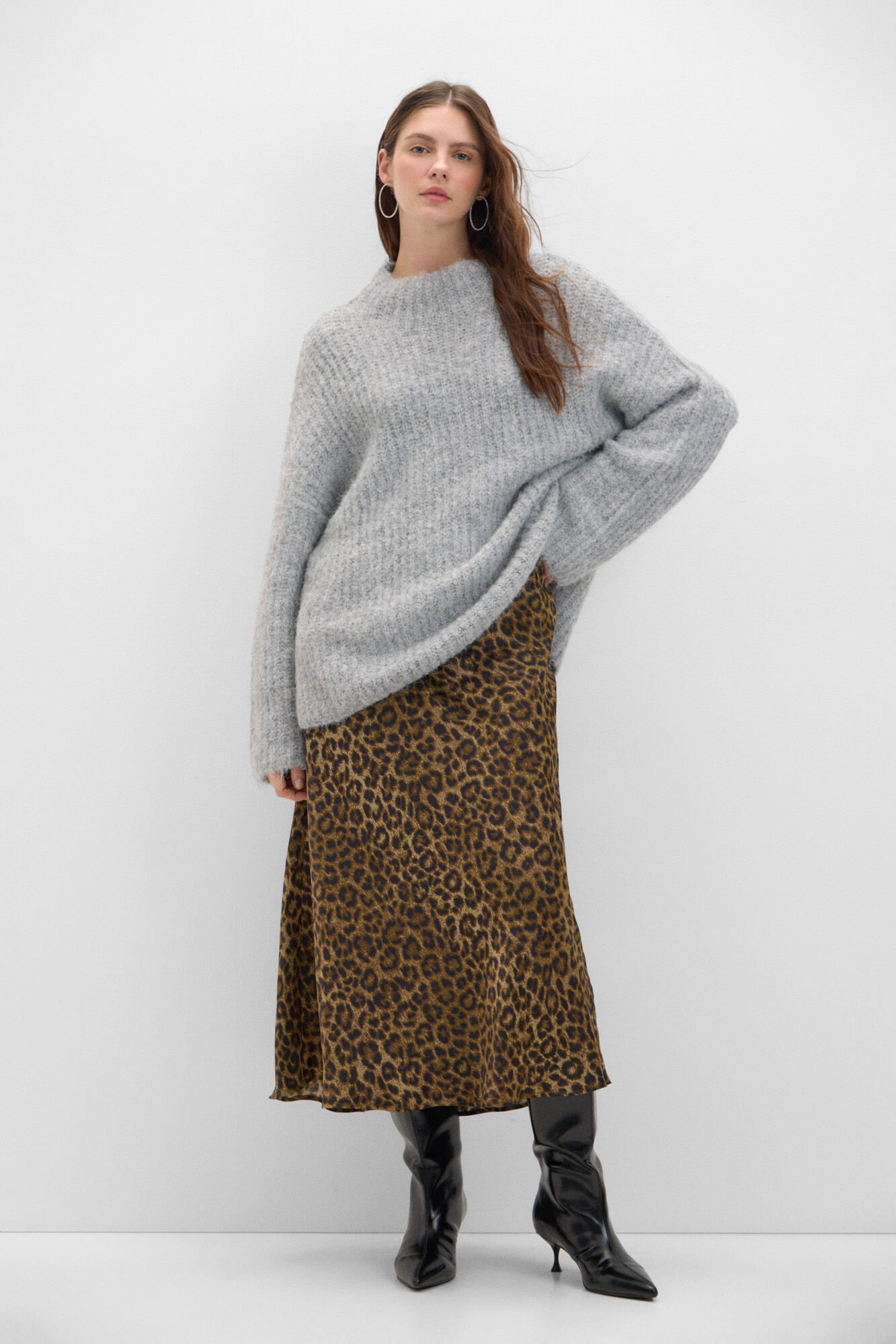 Cortefiel Falda midi satinada