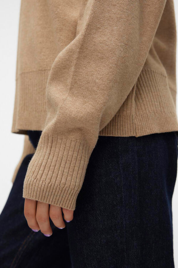 Vero Moda Jersey de punto con detalle de capucha Marr&oacute;n