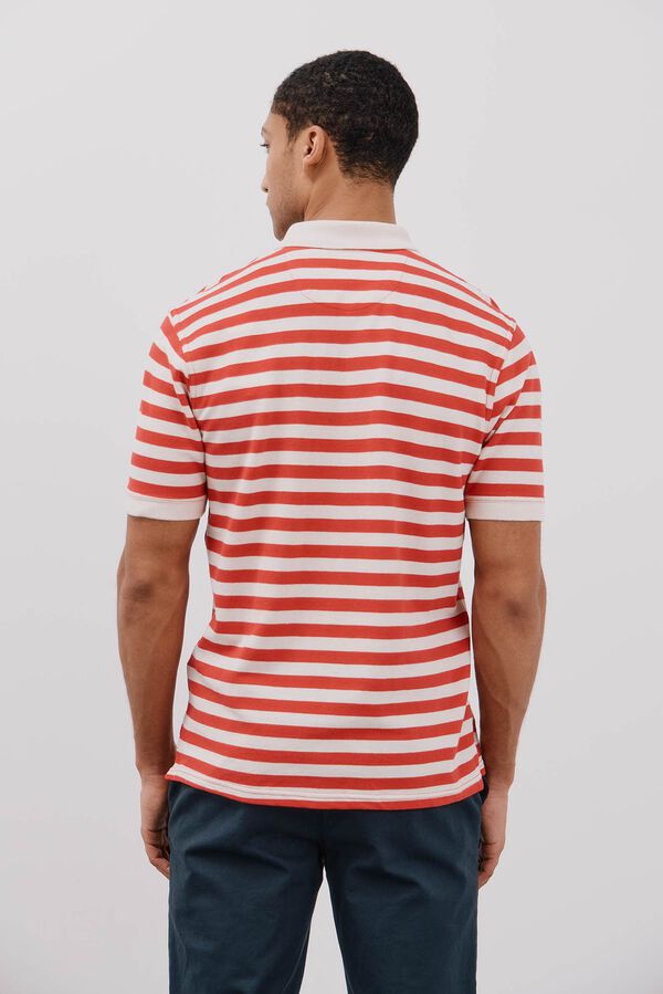 Cortefiel Polo piqu&eacute; de rayas Marfil