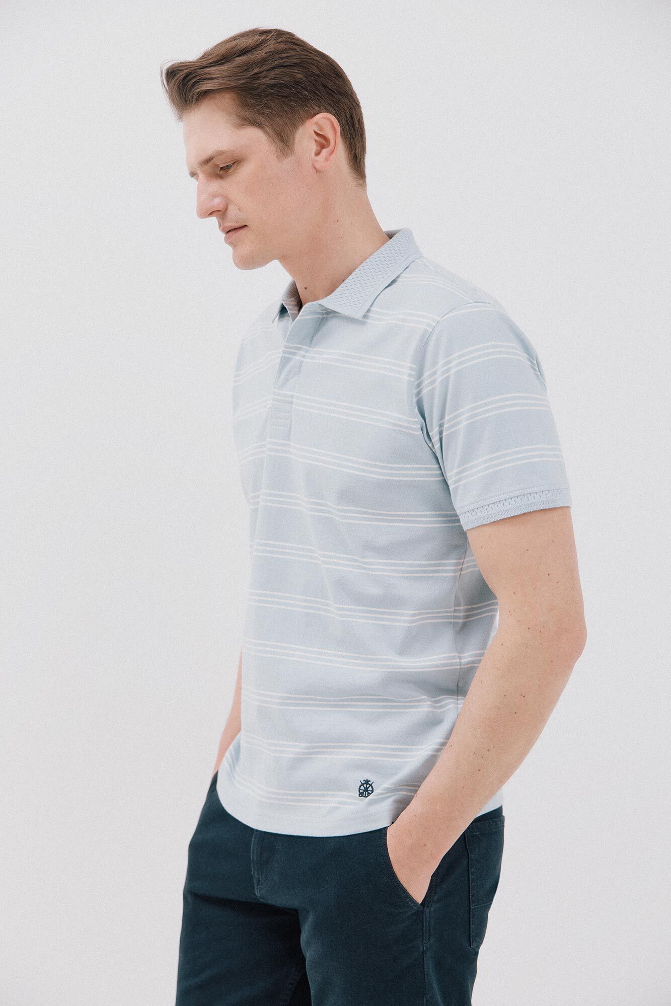 Cortefiel polo de rayas cuello estructura