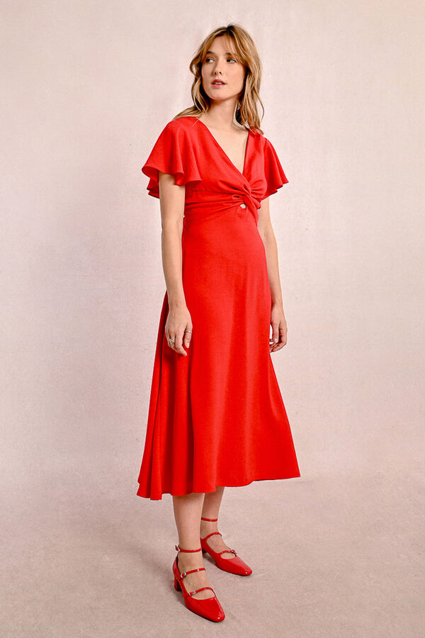 Molly Bracken Vestido comprido de manga curta Vermelho