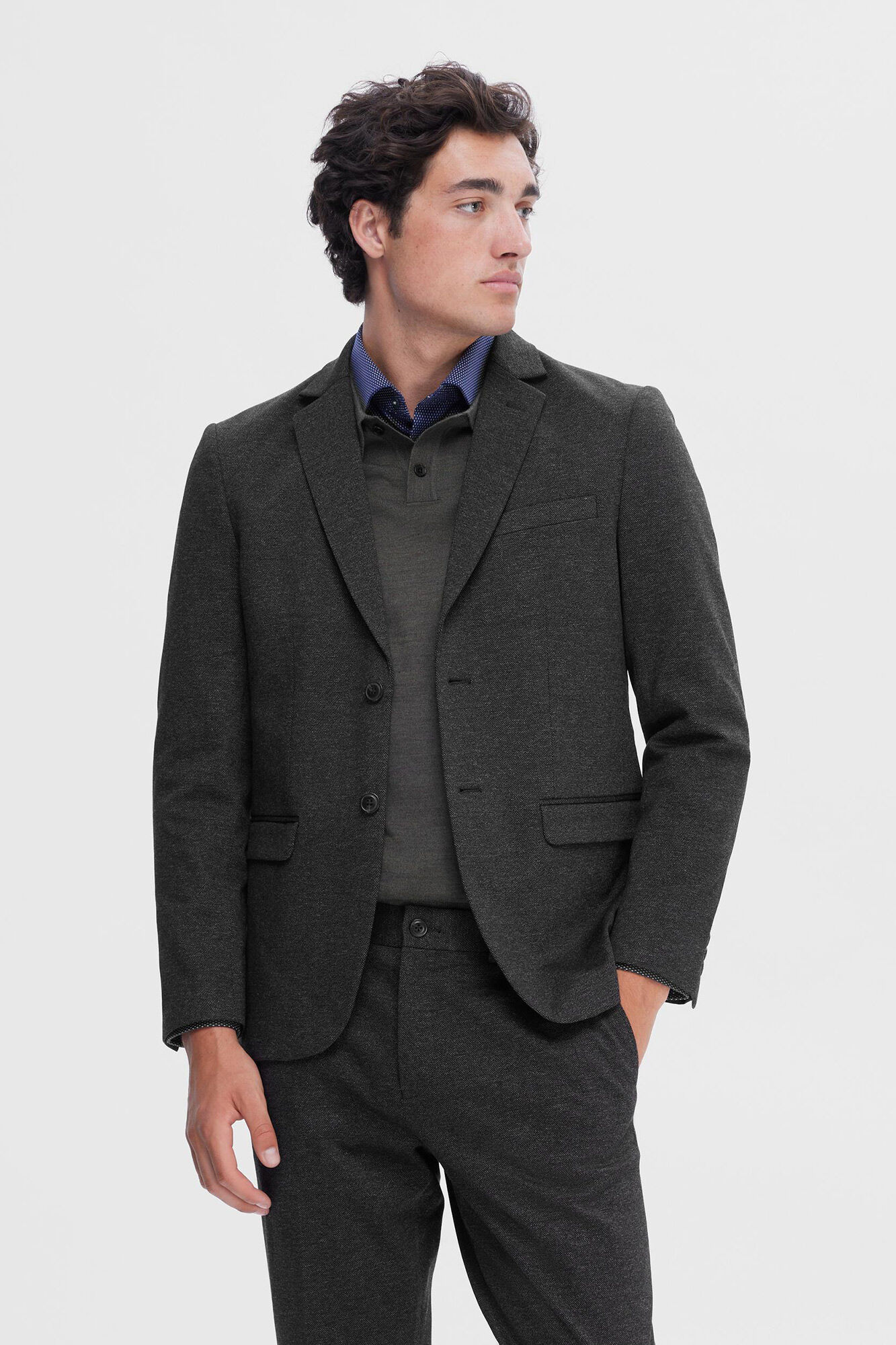 Selected Americana de hombre slim fit tejido estilo jersey