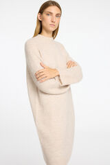 Selected Femme Vestido midi de gola alta confeccionado em lã e alpaca. Cinzento