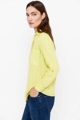 Cortefiel Camisa vaquera tencel Amarillo